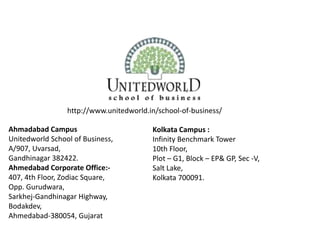 PGDM Colleges in WEST BENGAL, UNITEDWORLD SCHOOL OF BUSINESS