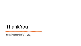 ThankYou
Khuzaima Mohsin 1314-2023
 