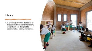 Library
• A specific platform is dedicated to
the administration and the library,
which has been designed to
accommodate a computer center.
 