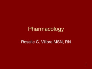 Pharmacology Rosalie C. Villora MSN, RN 