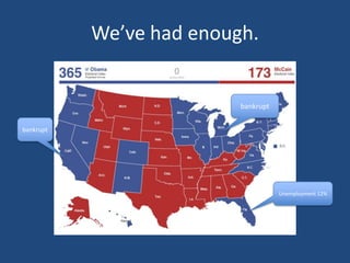 We’ve had enough.bankruptbankruptUnemployment 12%