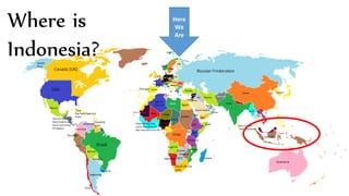 Here
We
Are
Where is
Indonesia?
 