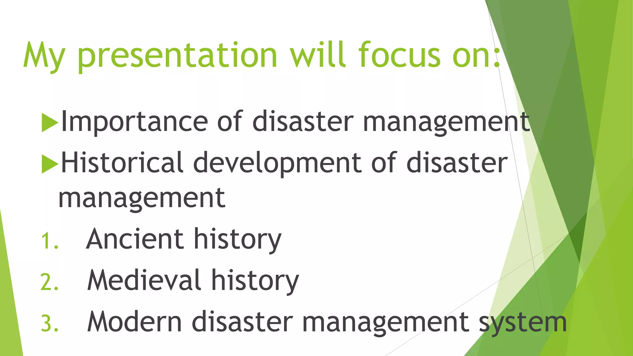Historical Development of Disaster Management | PPTX | Geography | Science