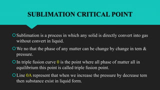 Sublimation Point Line State of matter | PPTX