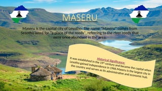 Lesotho Reeds Lesotho Historical Places (such as Thaba-Bosiu) | PPT