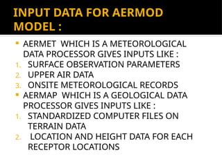 different air pollution model Aermod model, | PPTX