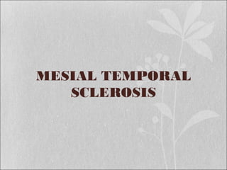 MESIAL TEMPORAL
SCLEROSIS
 