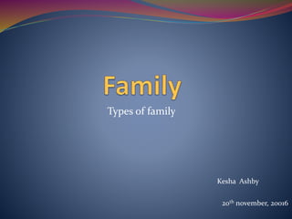 Types of family
Kesha Ashby
20th november, 20016
 