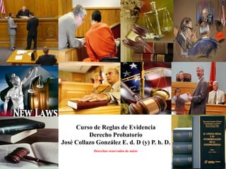 Curso de Reglas de Evidencia
          Derecho Probatorio
José Collazo González E. d. D (y) P. h. D.
            Derechos reservados de autor
 