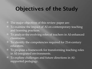 Transforming Education: The Role of AI in Enhancing Teaching and ...