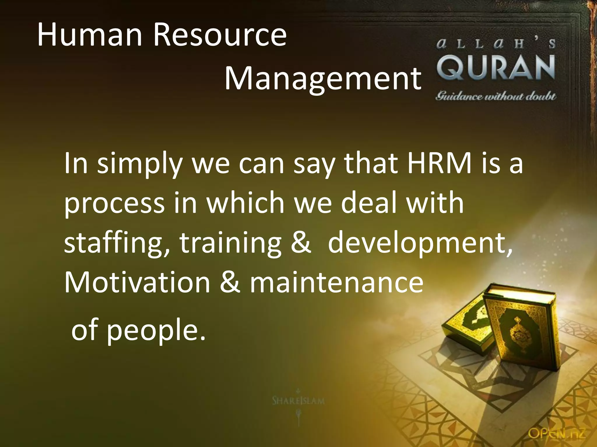 Human Recourse Management from the ISLAMIC Perspective | PDF