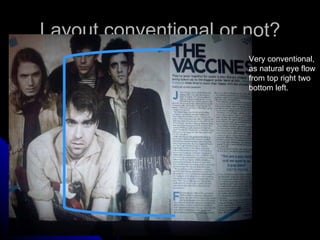 Layout conventional or not? Very conventional, as natural eye flow from top right two bottom left. 