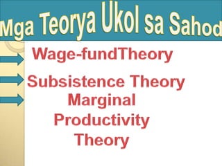 MgaTeoryaUkolsaSahodWage-fundTheorySubsistence TheoryMarginal Productivity Theory