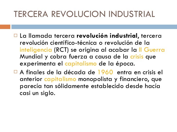 Resultado de imagen para causas y consecuencias de la tercera revolucion industrial