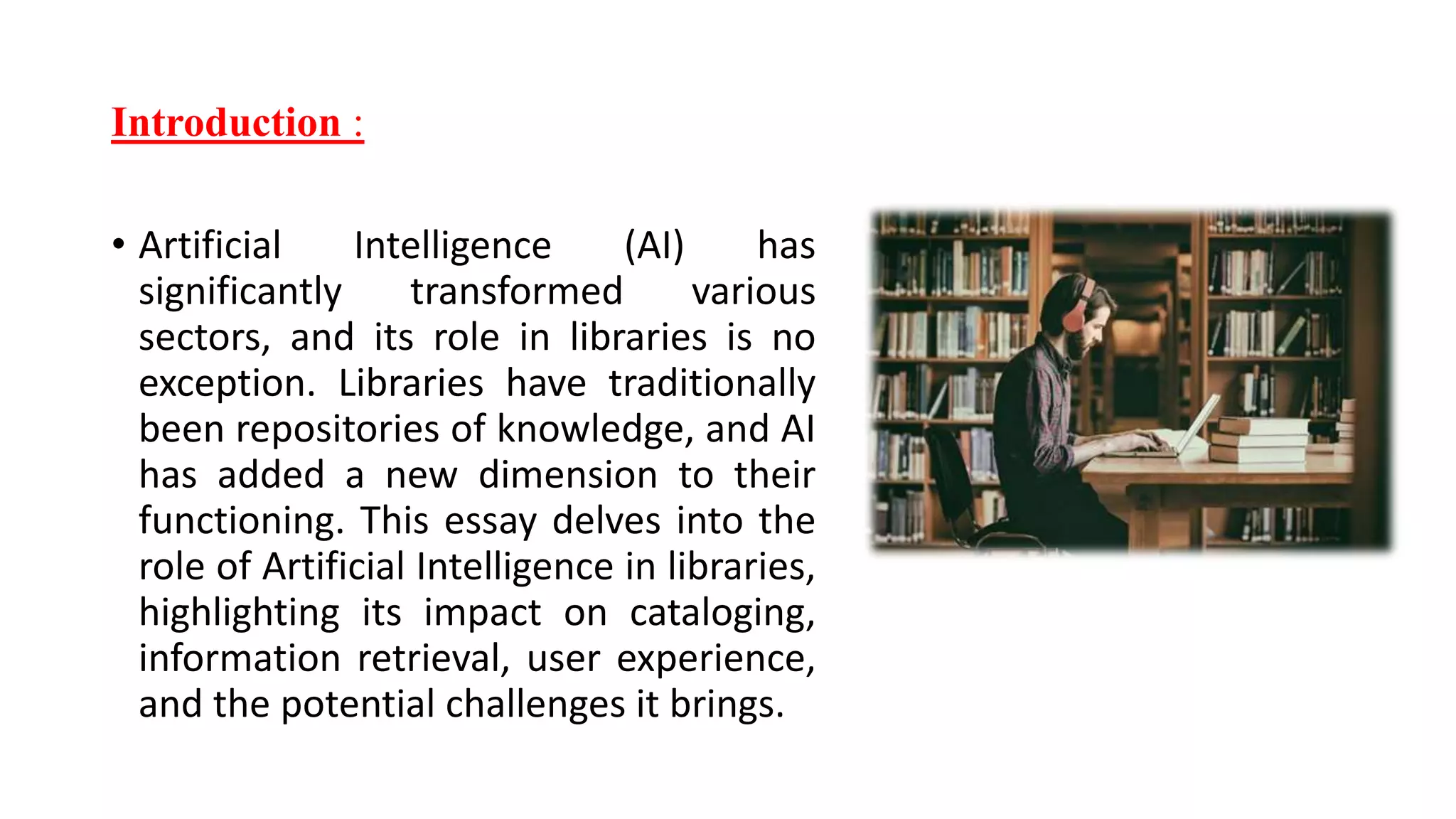 VIRTUAL ARTIFICIAL INTELLIGENCE ROLE ON LIBRARIES | PPT