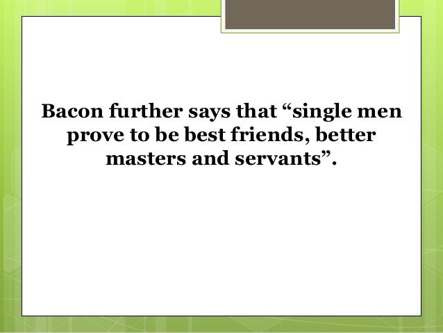 Of Marriage And Single Life By Francis Bacon