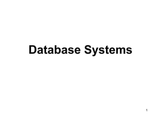 1
Database Systems
 