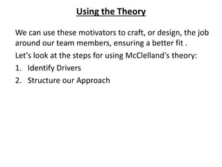 macClelands three needs theory