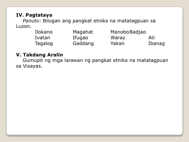 Ano Ang Mga Ibat Ibang Pangkat Etniko Sa Luzon