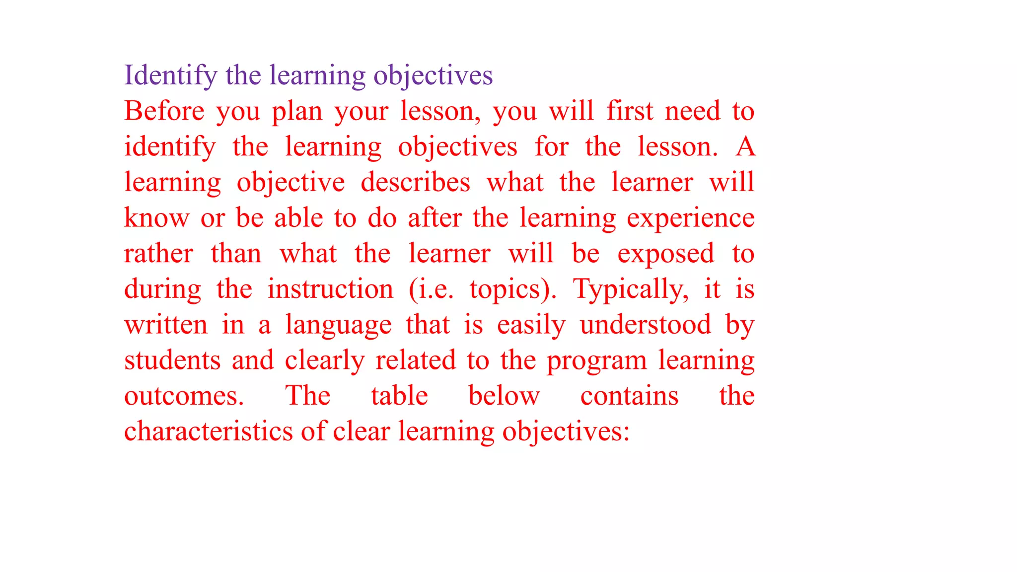 Lesson planning | PPTX