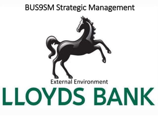 BUS9SM Strategic Management
External Environment
 