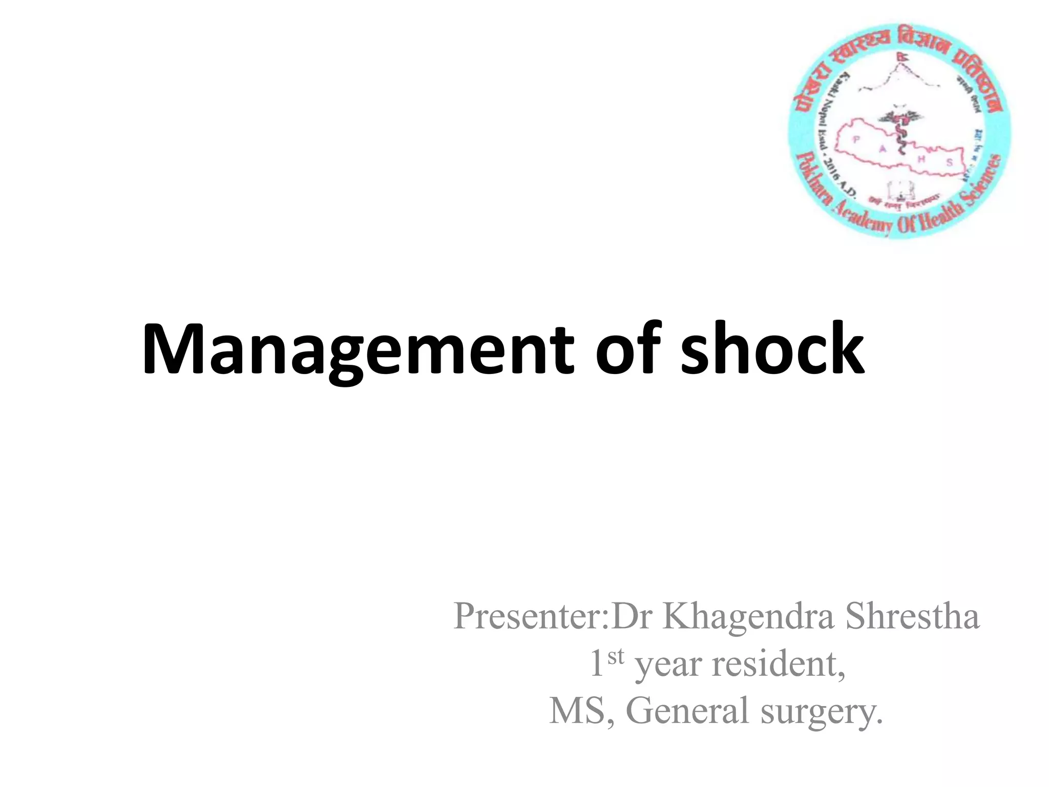 Management of Shock | PPTX