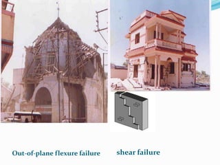 Out-of-plane flexure failure shear failure
 