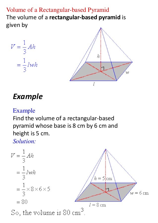 Presentation1 math Volume Of A Triangular Pyramid Formula