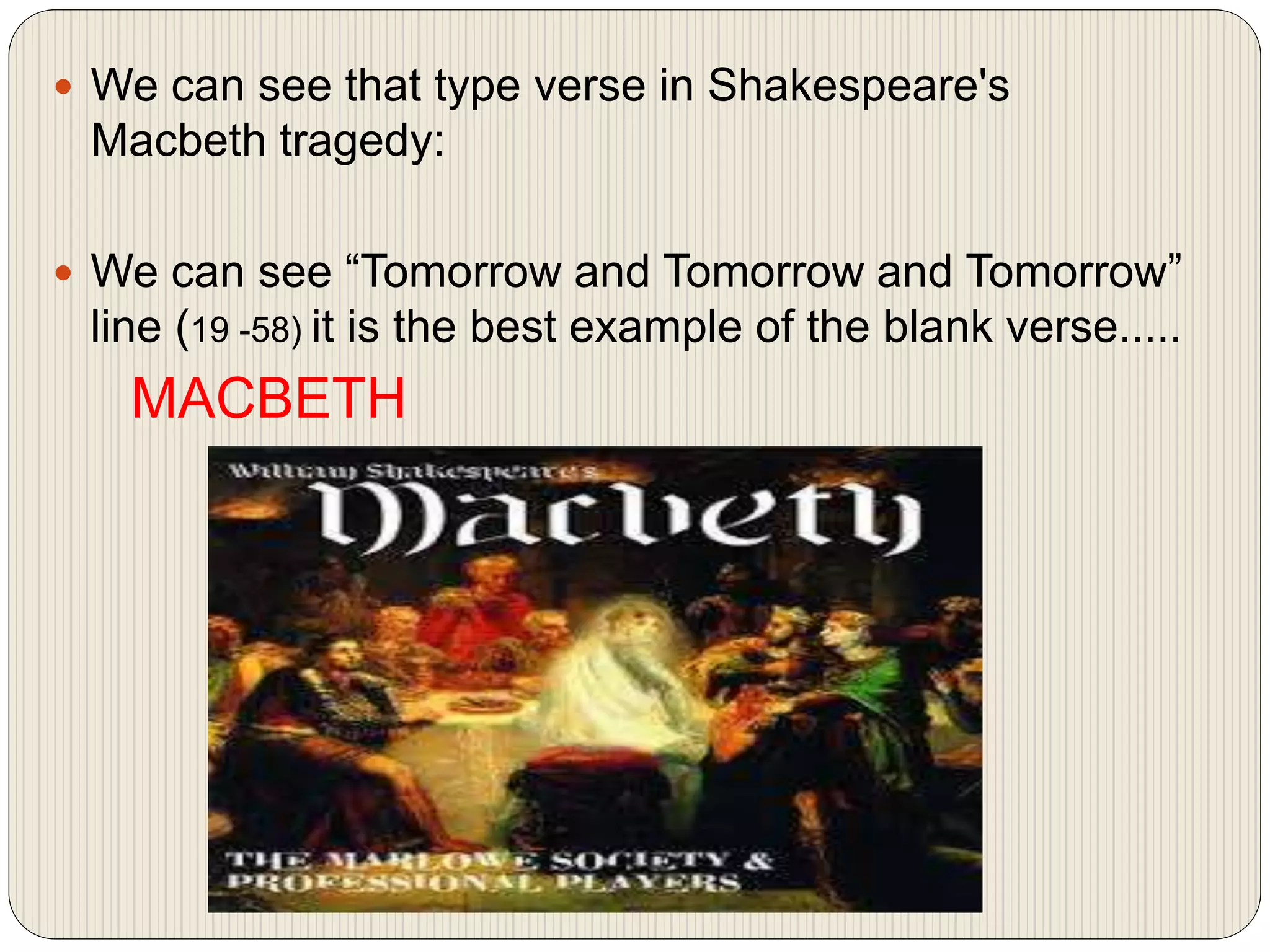 Rhyme v/s Blank verse PPT