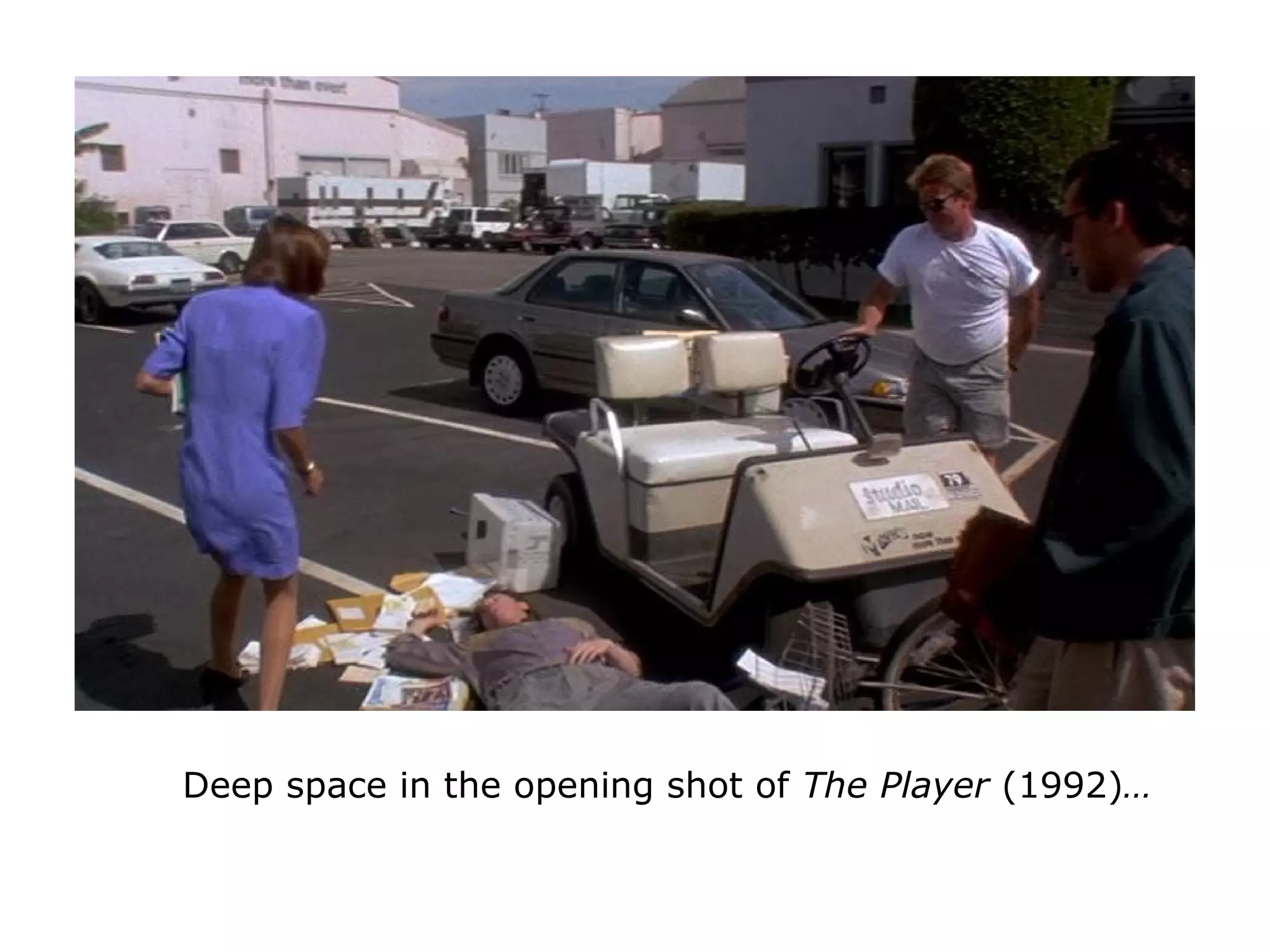 Deep space in the opening shot of The Player (1992)…
 