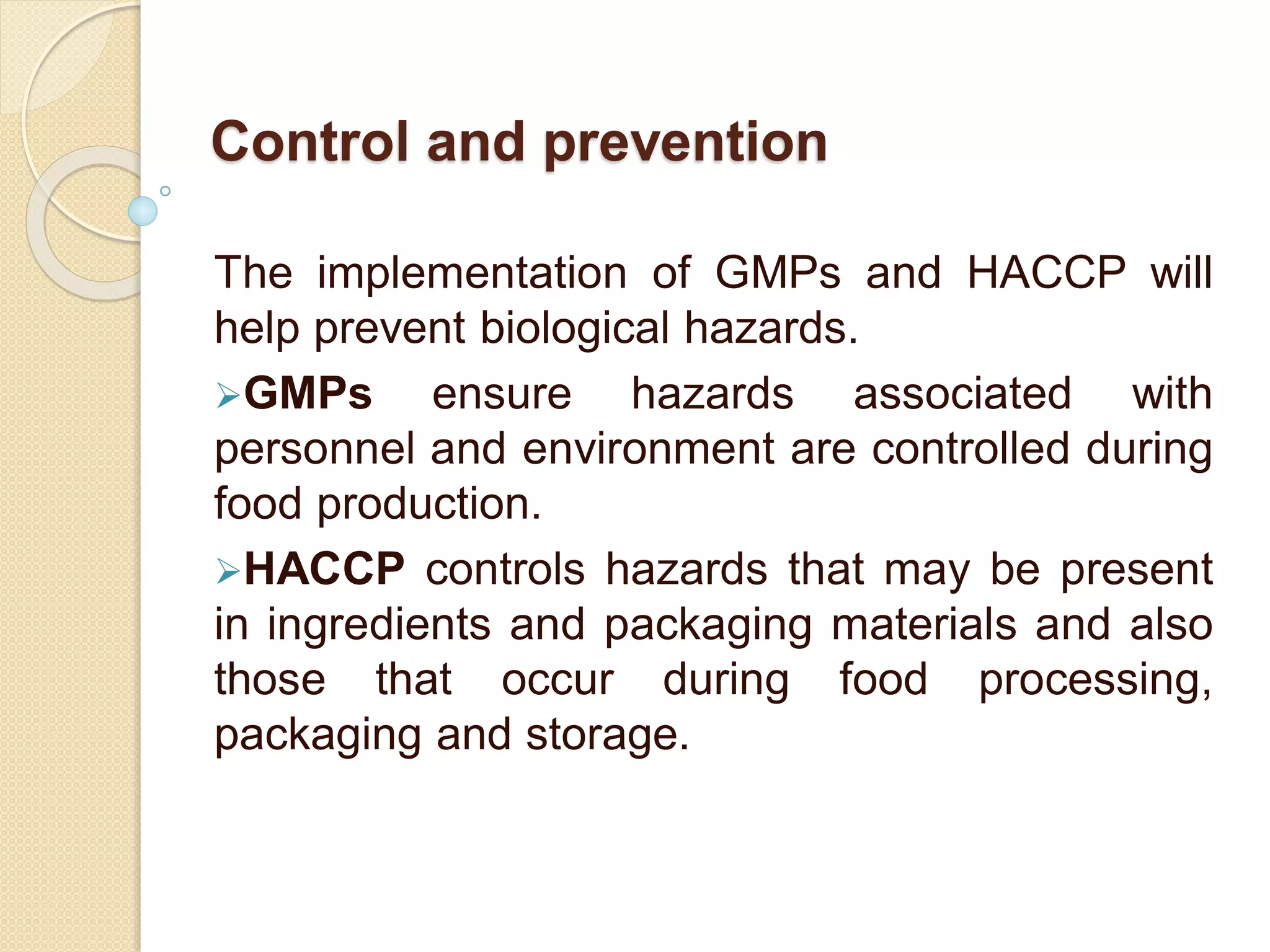 biological hazards in food processing | PDF