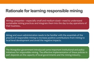 Training Module on Responsible Mining | PPTX