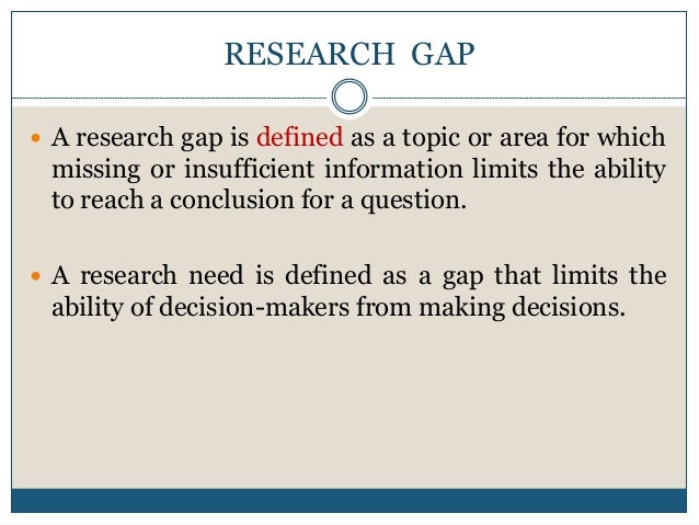 what is the meaning of gap in literature in research