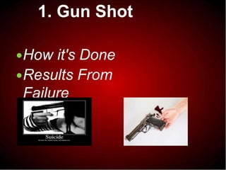 1. Gun Shot
How it's Done
Results From
Failure
 
