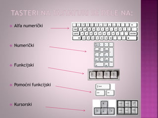 Alfa numerički
 Numerički
 Funkcijski
 Pomoćni funkcijski
 Kursorski
 