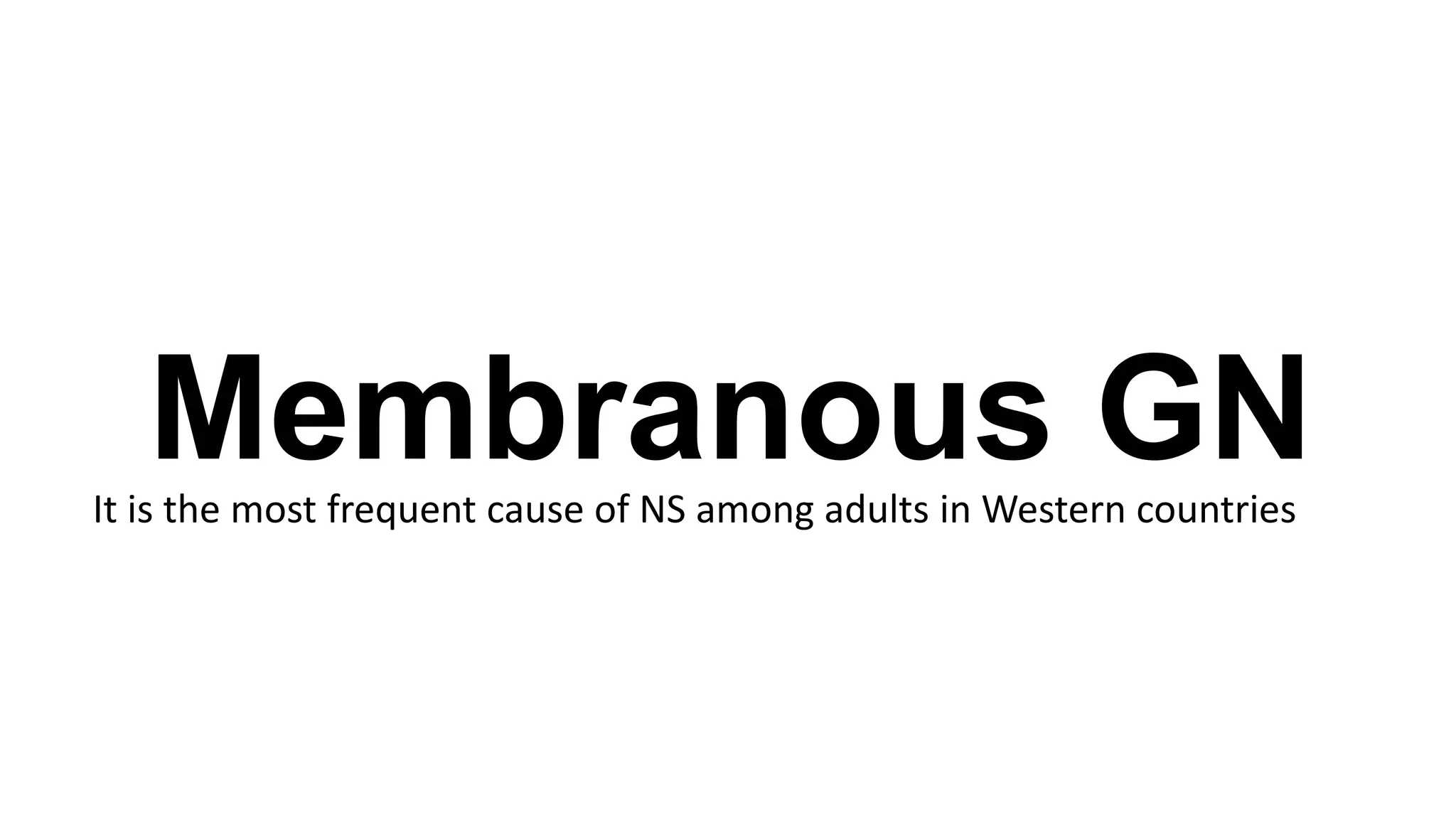 Membranous GNIt is the most frequent cause of NS among adults in Western countries
 
