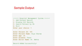 Comprehensive Hospital Management System Project in C++ for Class XII | PDF