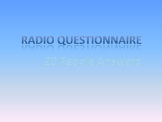 Radio Questionnaire 20 People Answerd 
