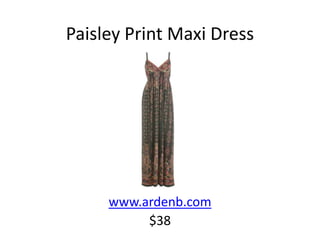 Paisley Print Maxi Dress www.ardenb.com $38 