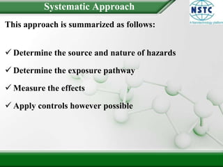 Systematic ApproachThis approach is summarized as follows:Determine the source and nature of hazards 