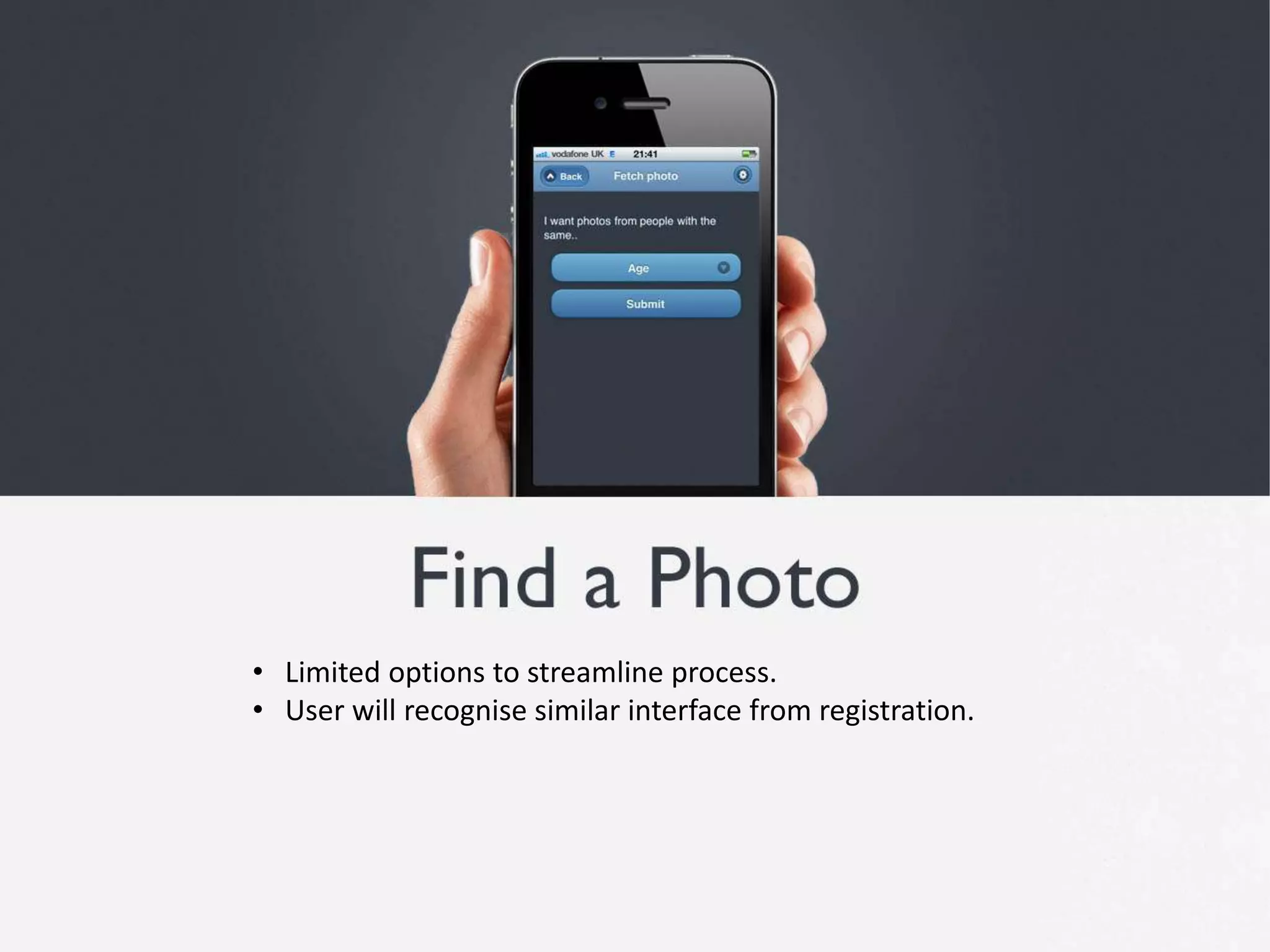    Division line splits two possible options.   Shows an adequate number of results in a simple format.