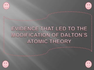 EVIDENCE THAT LED TO THE MODIFICATION OF DALTON’S ATOMIC THEORY 