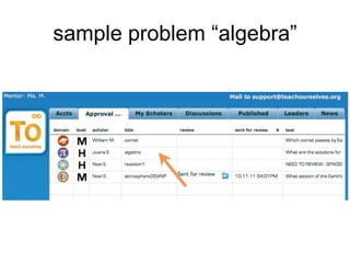 sample problem “algebra”
 