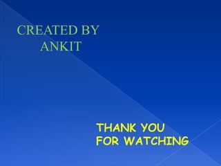 CREATED BY
   ANKIT




         THANK YOU
         FOR WATCHING
 