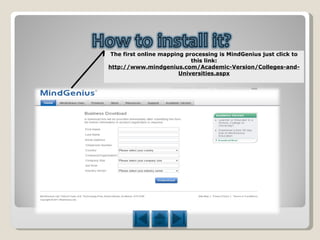 The first online mapping processing is MindGenius just click to this link: http://www.mindgenius.com/Academic-Version/Colleges-and-Universities.aspx 