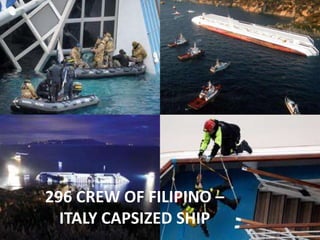 296 CREW OF FILIPINO –
  ITALY CAPSIZED SHIP
 