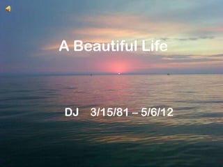 A Beautiful Life



DJ 3/15/81 – 5/6/12
 