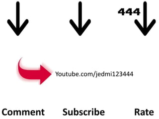 444
                                             •




          • Youtube.com/jedmi123444




Comment      Subscribe                Rate
 
