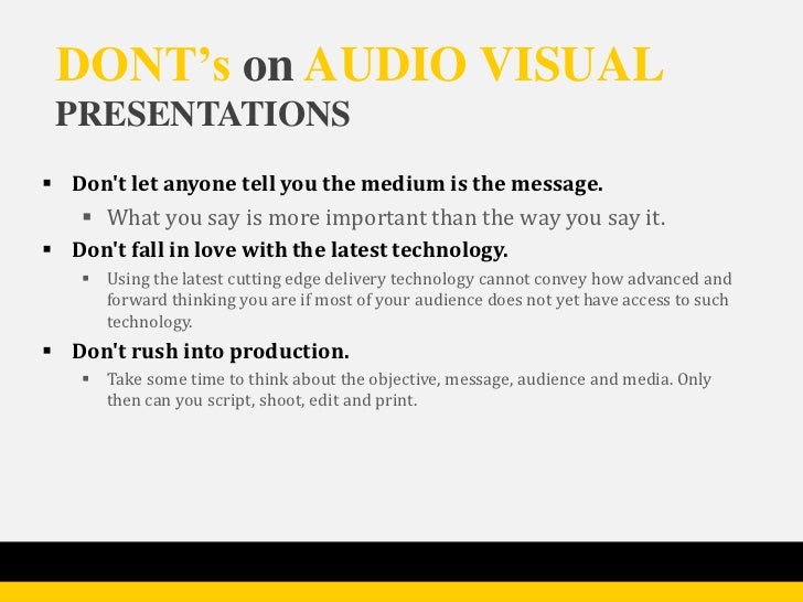 Oral and AudioVisual Presentation