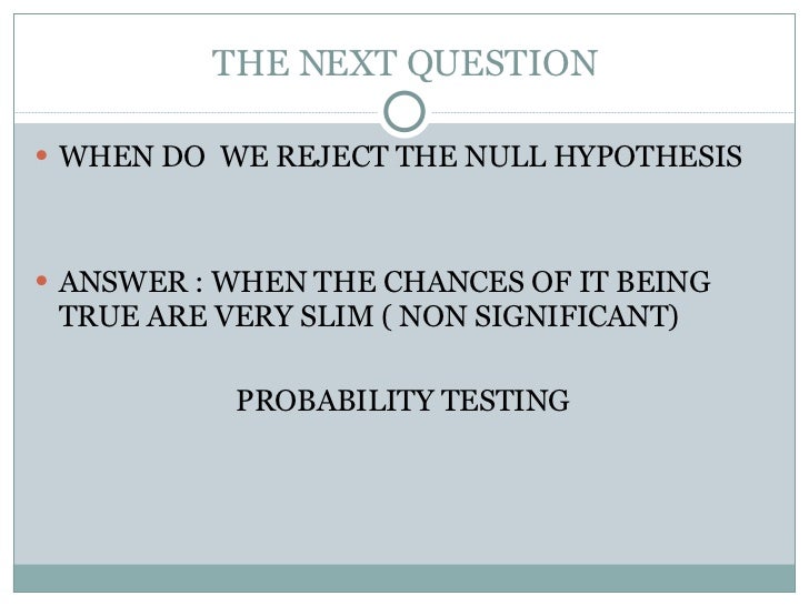 hypothesis testing